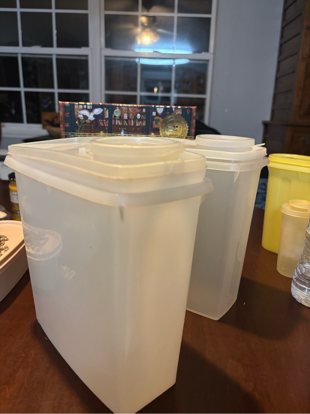 Two Vintage 70's Tupperware Large Containers With Lids Perfect For Cereals